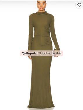 House of Harlow 1960 Olive Green Long Sleeve Maxi Dress